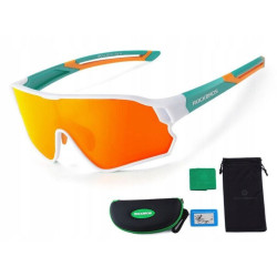Dziecięce okulary rowerowe Rockbros SP314 biało-zielone