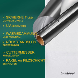 Guuteee Folia lustrzana na okna – 90 x 200 cm