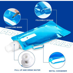 Flintronic – zestaw 6 składanych butelek sportowych 500 ml