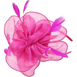 Stylowy fascynator DRESHOW - 16-deep pink