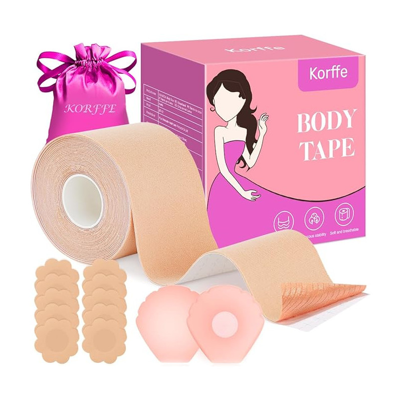 Brust Tape – Zestaw taśm modelujących biust z silikonowymi nakładkami Brust Tape – Zestaw taśm modelujących biust z silikonowymi nakładkami
