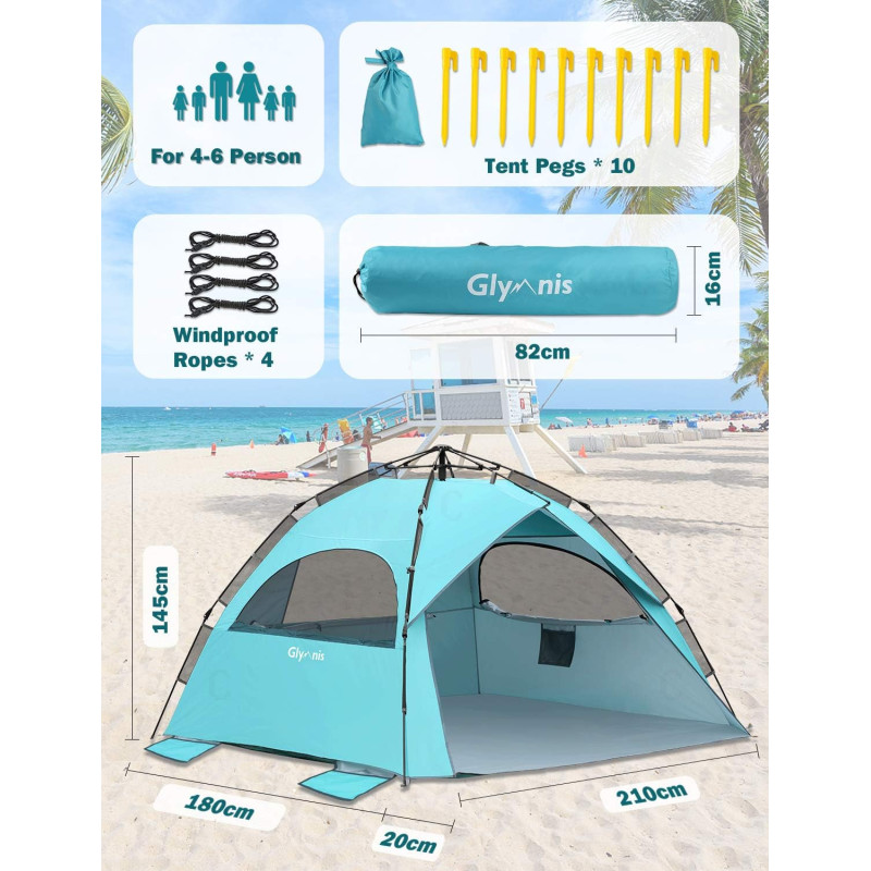Namiot plażowy Glymnis dla 4-6 osób Namiot plażowy Glymnis dla 4-6 osób
