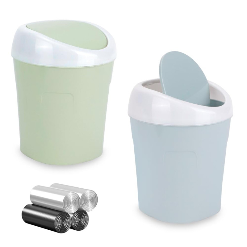QLFJ-FurDec – Zestaw 2 mini koszy na śmieci z pokrywą + 4 rolki worków (120 szt.) QLFJ-FurDec – Zestaw 2 mini koszy na śmieci z pokrywą + 4 rolki worków (120 szt.)