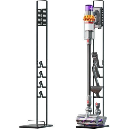 vhbw Stojak do odkurzaczy bezprzewodowych Dyson V15 / V12 / V11 / V10 / V8 / V7 / V6 – z uchwytem na akcesoria i mopa