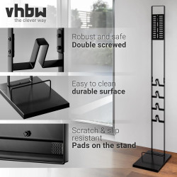 vhbw Stojak do odkurzaczy bezprzewodowych Dyson V15 / V12 / V11 / V10 / V8 / V7 / V6 – z uchwytem na akcesoria i mopa