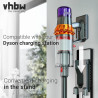 vhbw Stojak do odkurzaczy bezprzewodowych Dyson V15 / V12 / V11 / V10 / V8 / V7 / V6 – z uchwytem na akcesoria i mopa