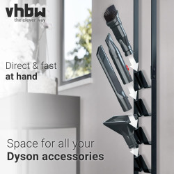 vhbw Stojak do odkurzaczy bezprzewodowych Dyson V15 / V12 / V11 / V10 / V8 / V7 / V6 – z uchwytem na akcesoria i mopa
