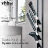 vhbw Stojak do odkurzaczy bezprzewodowych Dyson V15 / V12 / V11 / V10 / V8 / V7 / V6 – z uchwytem na akcesoria i mopa