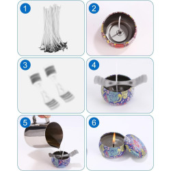 Feixia Zestaw do produkcji świec DIY – 123 elementy: wosk pszczeli, 50 knotów, 8 puszek i więcej! (Wariant: DIY-4)