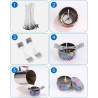 Feixia Zestaw do produkcji świec DIY – 123 elementy: wosk pszczeli, 50 knotów, 8 puszek i więcej! (Wariant: DIY-4)